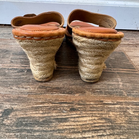 Born Drilles Wedge Sandals Brown 9M - Picture 6 of 9